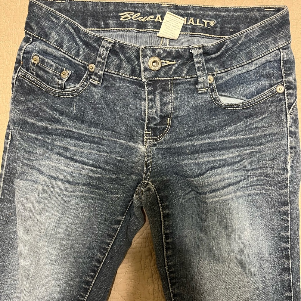 Blue Asphalt Women's Distressed Blue Skinny Jeans